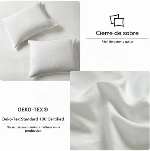 Vista 4 de DAPU - Juego de funda de edredón de lino, mezcla de lino y algodón francés natural suave y transpirable, 3 piezas - 1 funda de edredón y 2 fundas