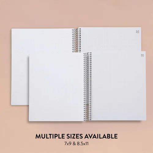 Vista 6 de Erin Condren 7x9 Floral Collage Coiled Notebook - dot grid, platinum coil