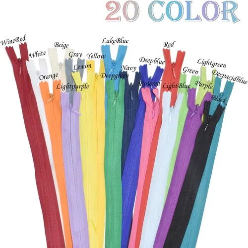 Vista 3 de 40 cremalleras invisibles de nailon para costura a medida, vestidos, faldas, almohadas especiales de manualidades (color mixto/16 pulgadas)