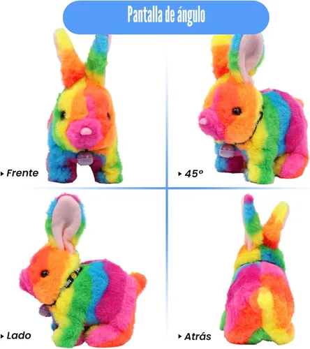 Vista 3 de Hopearl - Conejo saltarín con campana, interactivo, mascota electrónica de peluche con sonidos y movimientos, orejas que se mueven y nariz que se