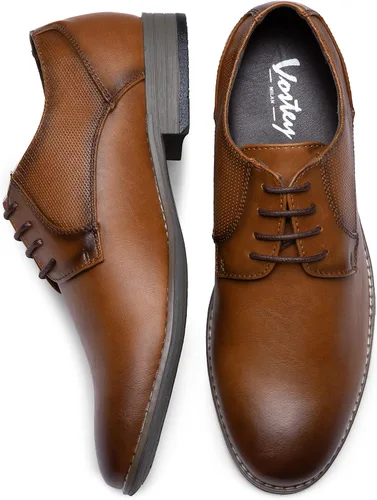 Vista 5 de Vostey Zapatos de vestir para hombre, zapatos Oxford formales, zapatos clásicos con cordones Derby