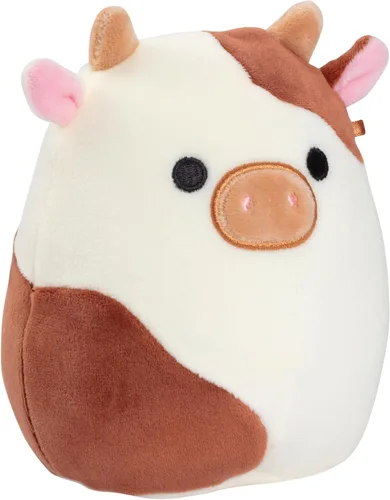 Vista 2 de Squishmallows Original de 5 Pulgadas Ronnie The Brown Cow - Peluche Pequeño Oficial de Jazwares - Juguete de Animal de Peluche Mini Coleccionable