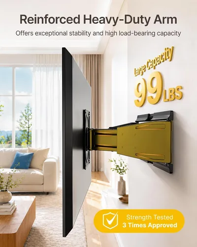 Vista 4 de monTEK 1.1" Ultra Slim Full Motion TV Wall Mount for 23-43 Inch TVs