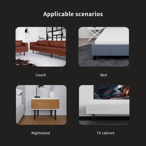 Vista 4 de Bitray Patas para muebles de 4 pulgadas de longitud ajustable mesa de escritorio pie negro - 4 piezas