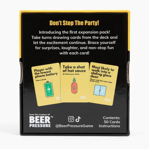 Vista 2 de Beer Pressure Paquete de expansión #1 - Juego de cartas para beber para fiestas y noches de juegos. El regalo perfecto para fiestas