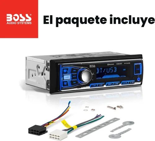 Vista 6 de Boss Audio Systems 611UAB - Estéreo multimedia para auto - Un solo Din, audio Bluetooth y llamadas manos libres, micrófono incorporado, reproductor