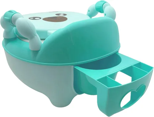 Vista 5 de Asiento Httmt de entrenamiento para baño, adorable diseño de oso, verde, ET-BABY003-GREEN, para niño pequeño