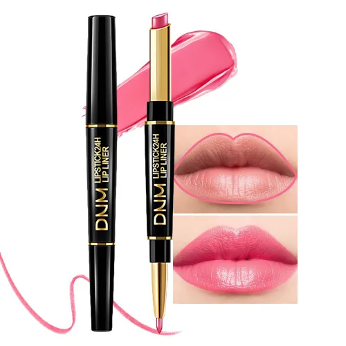 Vista 12 de evpct Juego de 1 lápiz labial y delineador de labios rojo rubí para mujer, kit mate con delineador de labios, manchas de labios duraderas