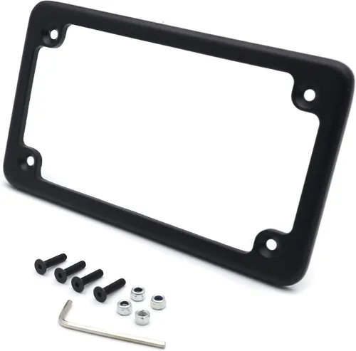 Vista 16 de MT294-004 - Marco de matrícula de motocicleta compatible con placa de motocicleta de 4 x 7 pulgadas de ancho extra de 1 pulgada