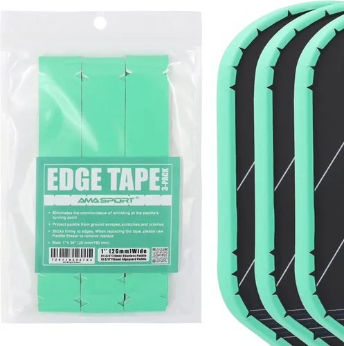 Vista 100 de PICKLETECH Cinta de protección de pala de pickleball – Protector de borde de cabeza de paleta – Cinta de protección de borde de raqueta ajuste