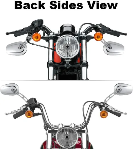 Vista 7 de TCMT Espejos retrovisores para motocicleta Harley Sportster XL1200 883 Softail Deluxe VRSCAW V-ROD Fat Bob Street Bob Dyna Touring Road King Road