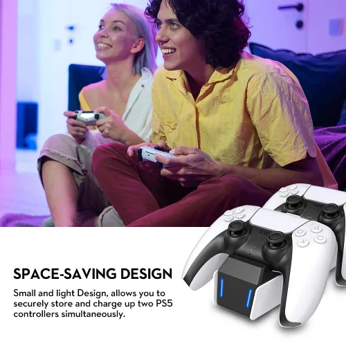 Vista 6 de PS5 Controller Charger Station, PS5 Charging Station with Fast Charging 2nd Generation Compatible with Sony Playstation 5 DualSense Controller