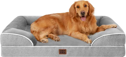 Vista 11 de EHEYCIGA – Cama ortopédica impermeable para perros pequeños, de espuma viscoelástica tipo caja de huevos, con bordes elevados y base antideslizante