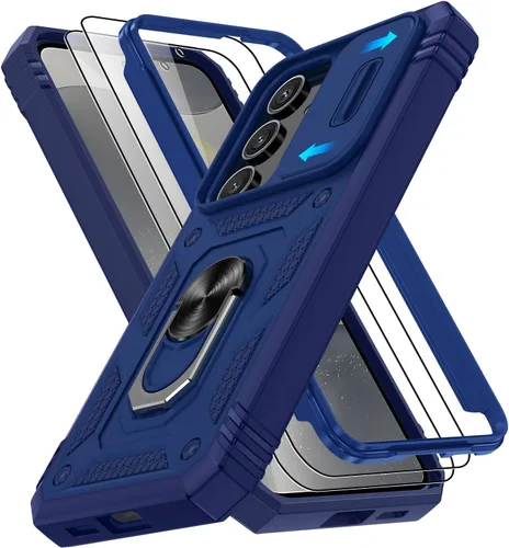 Vista 254 de Gritup Funda para Google Pixel 6 con cubierta deslizante para cámara y protector de pantalla (2 unidades), soporte de anillo giratorio 360°, funda