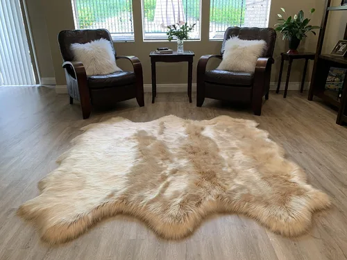 Vista 93 de LAMBZY Alfombra de pelo de oveja sintética, hipoalergénica, súper suave, sedosa para sala de estar, habitación de los niños, sofá