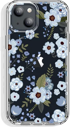 Vista 43 de GYZYA Funda transparente para iPhone 14 y iPhone 13 de 6.1 pulgadas con diseño de patrón, funda protectora delgada de TPU + parachoques a prueba