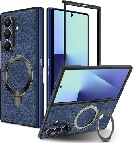 Vista 13 de Fingic - Funda para Samsung Galaxy Z Fold 7 compatible con Magsafe Kickstand Strong Magnetic with Built-in Invisible Stand Shockproof Protective