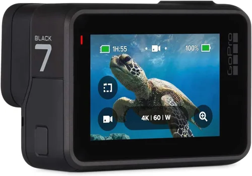 Vista 2 de GoPro Hero7 Black - Cámara de acción impermeable con pantalla táctil 4K Ultra HD Video 12MP Fotos 720p Estabilización de transmisión en vivo