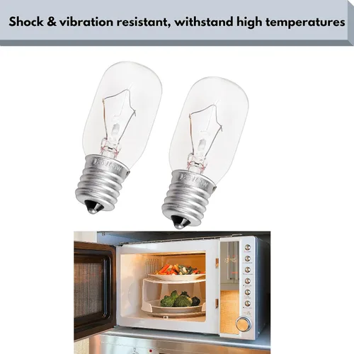 Vista 4 de Paquete de 5 bombillas para microondas GE WB36X10003 - Base E17 130V 40W Bombilla de microondas para horno microondas GE Maytag Frigidaire Kenmore