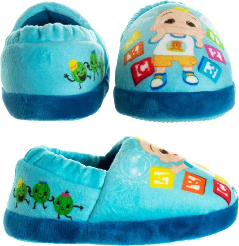 Vista 5 de Josmo Cocomelon - Pantuflas para niños y niñas, zapatos de casa para niños y niñas, pantuflas de felpa cálidas, zapatos de cocomelon (bebéniño)