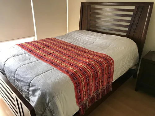 Vista 3 de ALKIMIA INC Chal Rebozo colorido hecho a mano mexicano Naranja