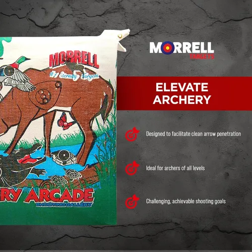 Vista 3 de Morrell Jóvenes 18 libras Arcade Field Point - Bolsa de tiro con arco para 30 libras con 2 lados de tiro y más de 20 animales