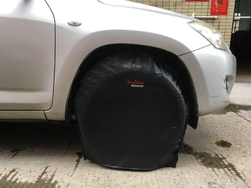 Vista 2 de Juego de 4 protectores solares impermeables para RV, cámper, remolque, camión, se adapta a neumáticos de 24 a 26 pulgadas de diámetro