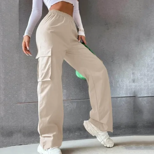 Vista 2 de Trousers Pants for Women Casual Fashion Wide Leg Stretch Pants High Waist Relaxed Fit Spring Bottoms