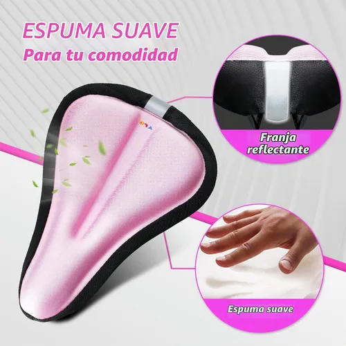 Vista 3 de YLG Cojín de asiento de bicicleta para niñas, funda de asiento de bicicleta acolchada de gel para niños, transpirable y extra suave, espuma