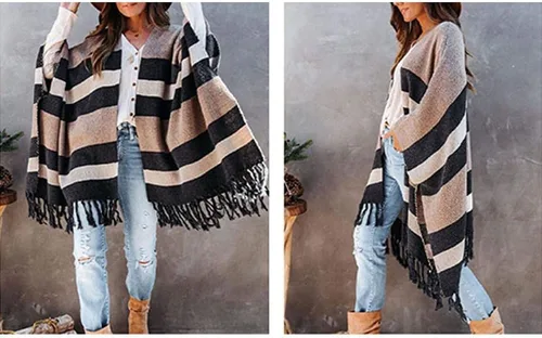 Vista 5 de Suéter de punto de pashmina de moda para mujer