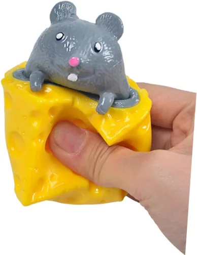 Vista 9 de FRCOLOR 2pcs queso ratón Squeeze Stress Relief broma para niños descompresión creativa Squishy ratones color aleatorio