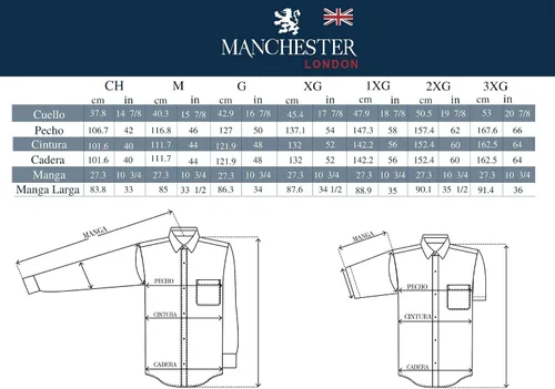 Vista 9 de Manchester Camisa de vestir para hombre de manga larga ajustada