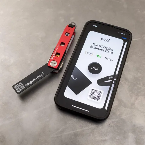 Vista 3 de Popl x Keyport Digital ME Key - Tarjeta de visita digital Tarjeta de visita electrónica para llavero organizador de llaves Tarjeta de visita NFC