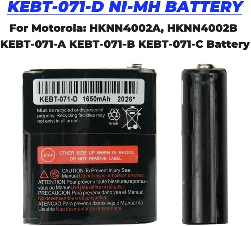 Vista 2 de Paquete de 4 baterías recargables de radio bidireccional 3.6V 1650mAh para Talkabout Motorola 53615 KEBT-071A KEBT-071-B KEBT-071-C KEBT-071-D