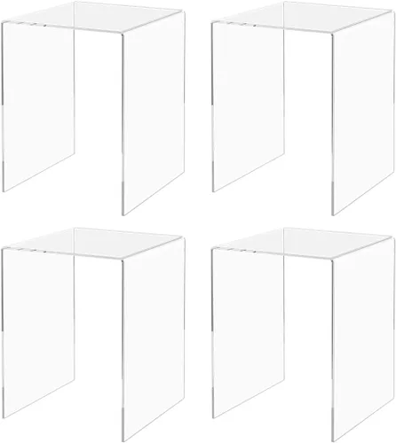 Vista 22 de Marketing Holders Plataforma elevadora de acrílico transparente Pantalla cuadrada de 3 pulgadas de ancho de 3 lados Encimería Escaparate