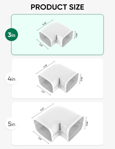 Vista 2 de 3 "Línea de codo plano conjunto piezas PVC accesorio para decorativo para mini división sin conductos, CA central y bombas de calor
