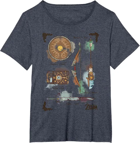 Vista 38 de Zelda Breath of The Wild Link Inventory - Camiseta gráfica Gris Oscuro