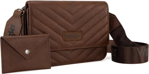 Vista 3 de Wrangler Bolso cruzado para mujer, cartera pequeña con correa y sobre de cuero para mujer