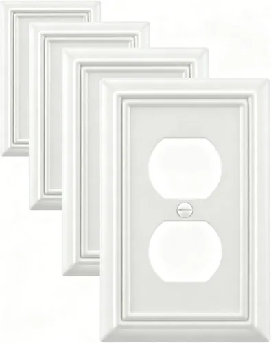 Vista 34 de Switch Plates Outlet Covers, 1-Pack Metal Wall Plate, Black Finish Midsize 1 Toggle 1 Decorator Combo Wall Plate, Ideal for GFCI Outlets, Light