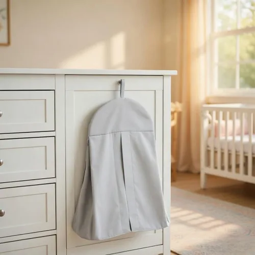 Vista 7 de EVERYDAY KIDS Organizador colgante de almacenamiento de pañales para guardería, apilador de pañales plegable, lavable a máquina y espacio espacioso