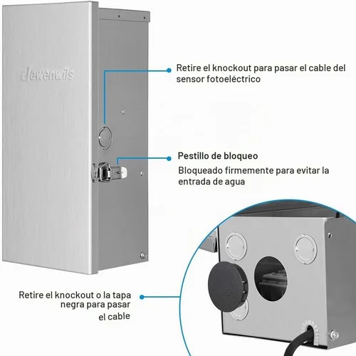 Vista 5 de DEWENWILS Transformador de paisaje de bajo voltaje multigrifo de 200 W, 120 V CA a 12 V/13 V/14 V/15 V CA, transformador de bajo voltaje para luces