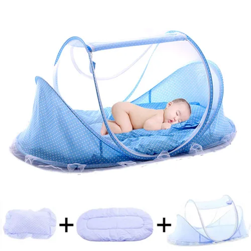 Vista 6 de Red para cama de bebé, portátil plegable de poliéster para cuna de bebé, tienda de campaña para dormir recién nacido, cama de viaje