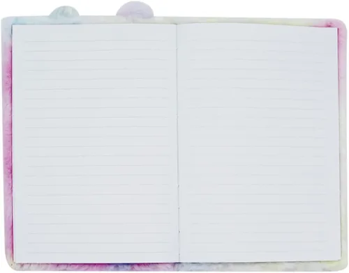 Vista 5 de Cuaderno de felpa difusa con bonito diario de oso de dibujos animados para niños y niñas para escribir dibujos (A5, 160 páginas rayadas)