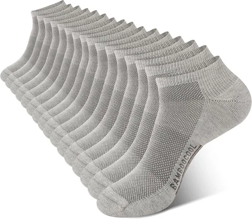 Vista 43 de BAMBOO COOL Calcetines atléticos de tobillo para hombre con acolchado y absorción de humedad, calcetines de malla para correr de corte bajo