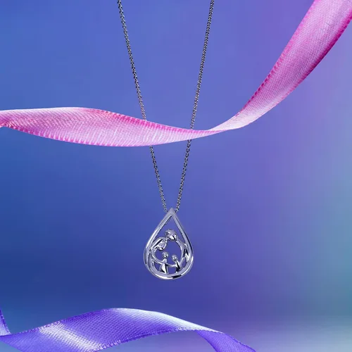 Vista 44 de Jewelili - Collar con colgante de plata de ley o oro rosa o amarillo sobre plata, cadena de eslabones de 18 pulgadas