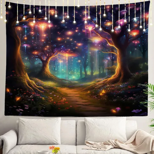 Vista 11 de Shrahala Circles Tapestry, Abstract Art With Various Circles Wall Hanging Hd Print Polyester Backdrop For Dorm Room Bedroom 30 X 40 In
