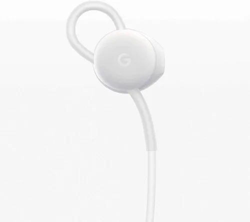 Vista 4 de Auriculares con cable Google, auriculares tipo USB-C, ajuste cómodo, controles en línea, compatibles con teléfonos tipo C - Blanco