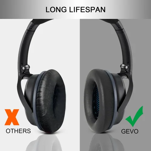 Vista 7 de GEVO Almohadillas de repuesto para auriculares Bose QC25, almohadillas para auriculares Bose QuietComfort QC2 QC15 Ae2 Ae2i Ae2w, piel de oveja