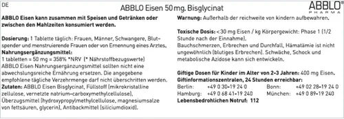 Vista 5 de 50mg. BISGLYCINATE (100 unidades) ABBLO es suave para el estómago y se puede tomar con alimentos.