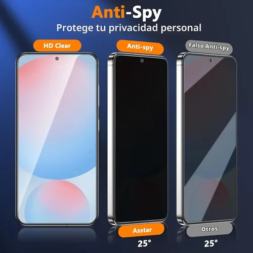 Vista 2 de Asstar - Protector de pantalla de privacidad para Samsung Galaxy S24 FE de 6.7 pulgadas (2 unidades) 9H Tempered Glass Privacy Film for Samsung